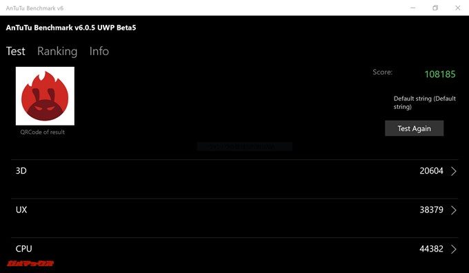GPD Pocket（Windows 10）実機AnTuTuベンチマークスコアは総合が108185点