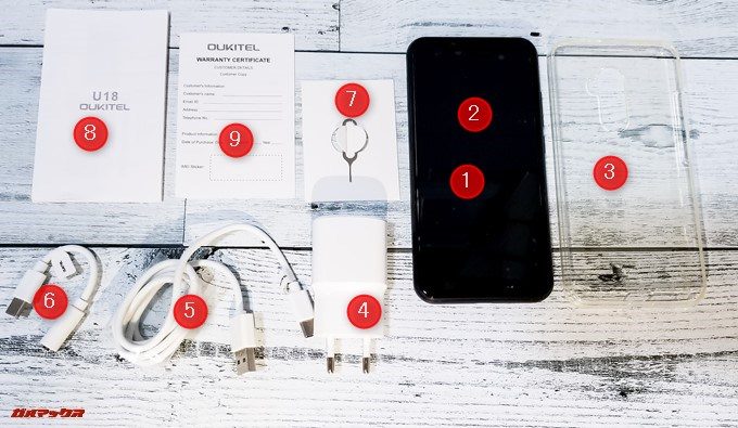Oukitel U18の付属品