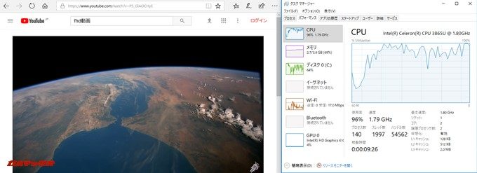VORKE V5 PlusはFHD動画もコマ落ちすること無く再生可能です。