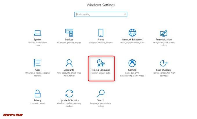 TIME&Languageをクリック