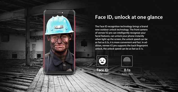 Vernee V2 Proは顔認証にも対応