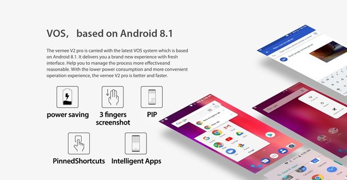 Vernee V2 ProはAndroid 8.1を搭載しています。