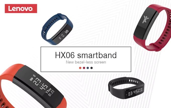 Lenovo HX06 Smart Braceletは4種類のカラーから選択可能です。