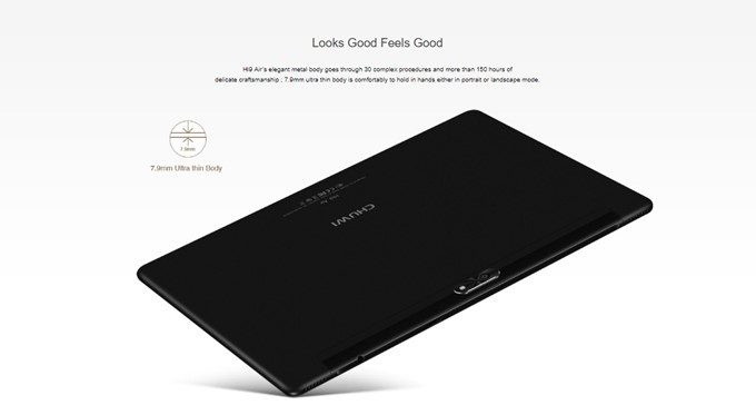 CHUWI Hi 9 Airは背面パネルにメタル素材を採用しています。