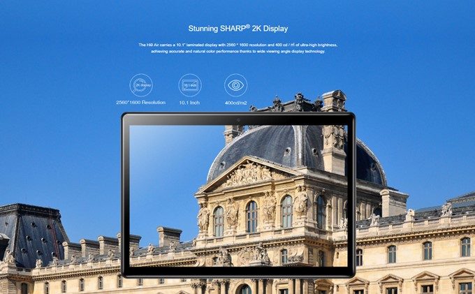 CHUWI Hi 9 Airはディスプレイに2KのSHARP液晶を備えています。