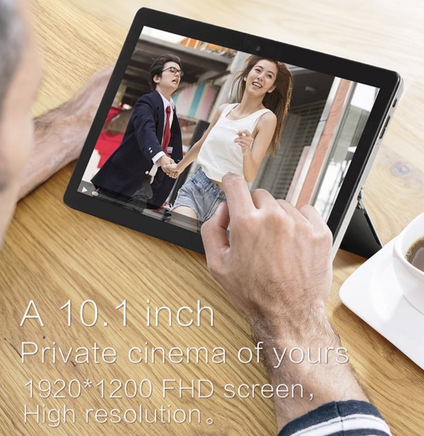 VOYO i8 Maxは10.1型のディスプレイに1920×1200の高解像度パネルを採用しています。