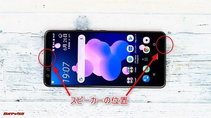 HTC U12+のスピーカーはステレオタイプです。