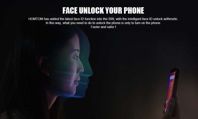 HOMTOM S99は顔認証が利用できるので簡単にロック解除可能です。