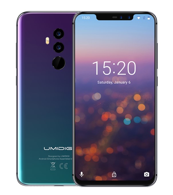 UMIDIGI Z2のTwilightは光の当たり具合で紫とグリーンのカラーが切り替わります