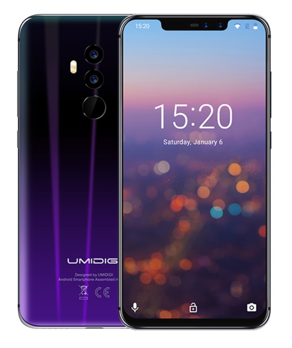 UMIDIGI Z2のTwilight blackは光の当たり具合でblackと紫のカラーが切り替わります