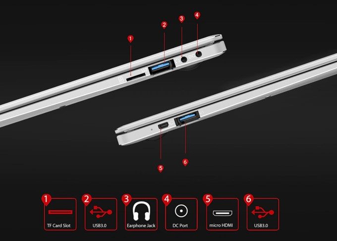 Jumper EZ BOOK X4は拡張ポートも多くて非常に扱いやすいノートパソコンです。