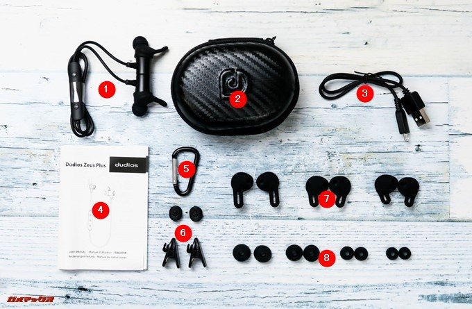 Dudios Zeus Plusの付属品は充実しています。
