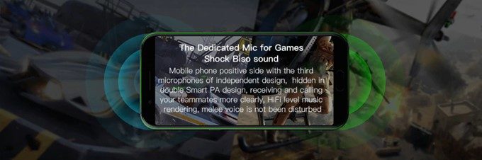 Black Shark国際版はステレオスピーカーを搭載