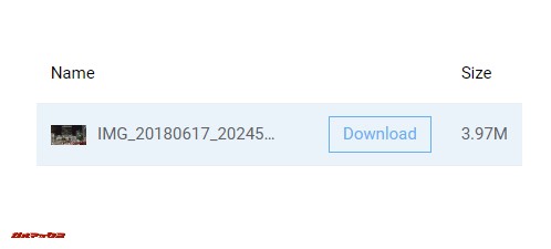 AnyTrans for Cloudから単一ファイルをフォルダに入れて共有してViewボタンを押すと、ファイルのサムネイルと容量を確認できるようになります。