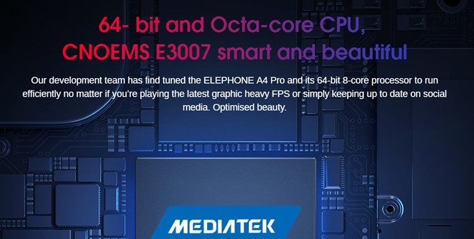 Elephone A4 ProはMediaTek P23を搭載