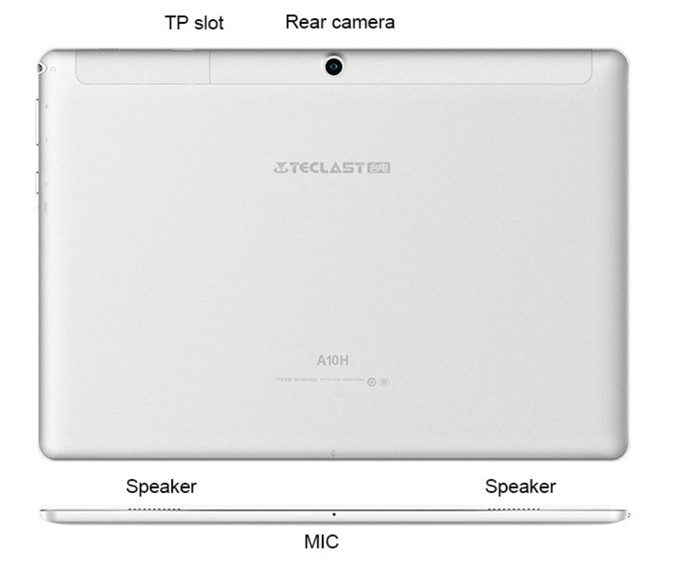 Teclast A10Hはステレオスピーカー仕様で保存容量が拡張出来るMicroSDスロットを搭載しています。