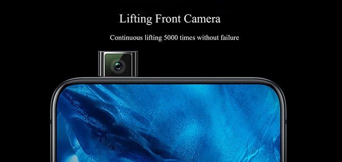 Vivo NEXは機械的なリフトアップ式のインカメラを搭載しています。