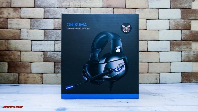ONIKUMAゲーミングヘッドセットK5はブラックの箱に製品写真が印刷されたカッコいいパッケージ