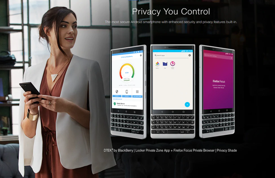 BlackBerry KEY2はプライバシー設定が充実