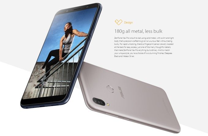 ASUS Zenfone Max Pro (M1)は重量180gで案外Compactです。