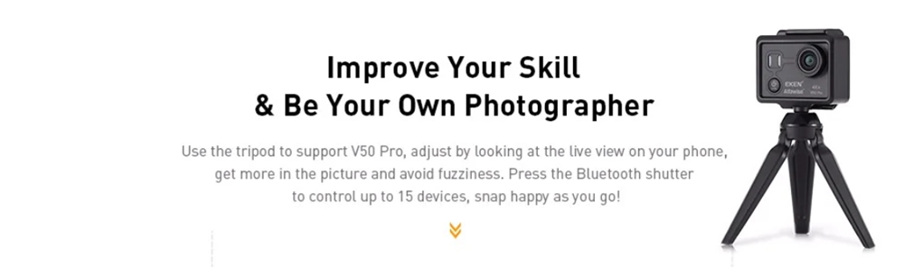 Alfawise V50 Proは便利な三脚も付属!折りたたむとハンドグリップとしても利用可能です!