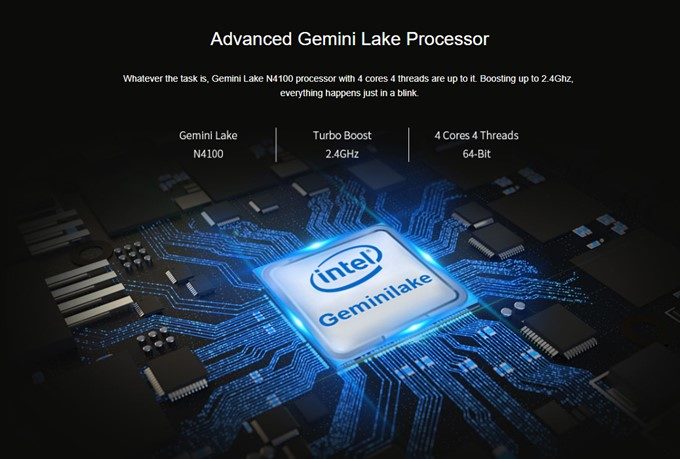 CHUWI LapBookはN4100のパワフルなCPUを搭載。ライトユーザーなら全く問題ない性能です。