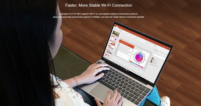 CHUWI LapBookはWi-Fiの2.4GHzだけでなく5GHzも対応しています。