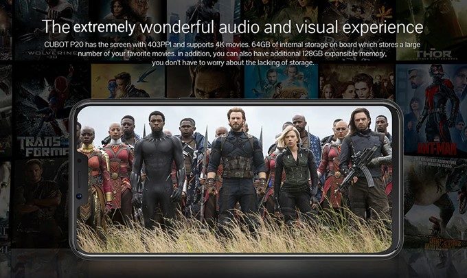 CUBOT P20はMicroSDで最大128GBの保存容量を拡張可能です。