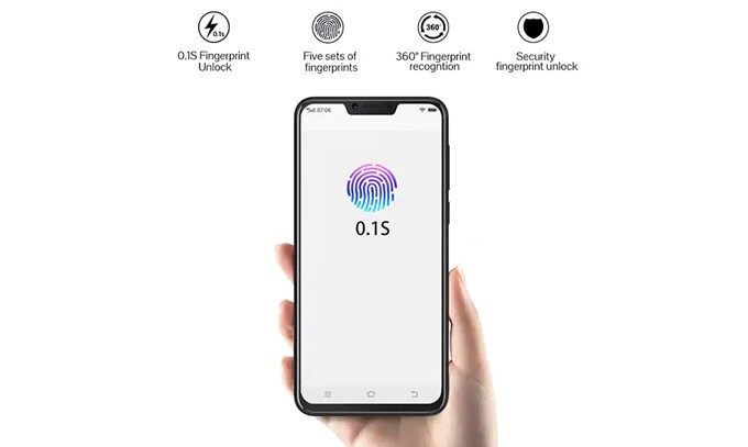 CUBOT P20は本体の背面に指紋認証ユニットを搭載しています。