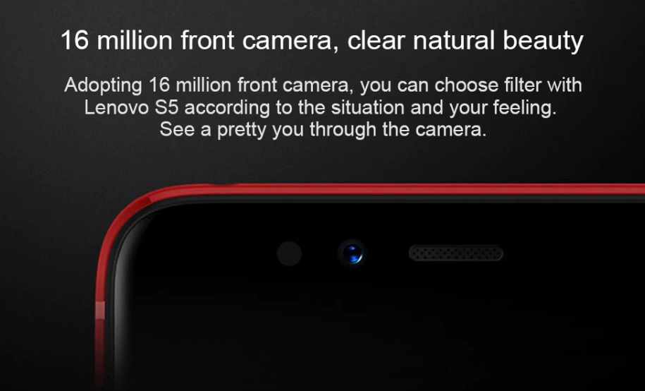 Lenovo S5はインカメラに1600万画素カメラを搭載しています。