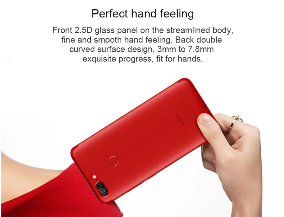 Lenovo S5はラウンドエッジ加工で丸みを帯びた形状で持ちやすい形となっています。