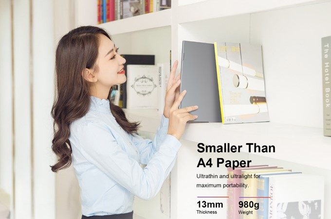 Teclast F5の重量はわずか980g。薄さも13mmと非常にスタイリッシュです。