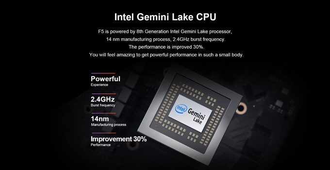 Teclast F5はパワフルなN4100を搭載。ライトユーザーなら十分な性能です。