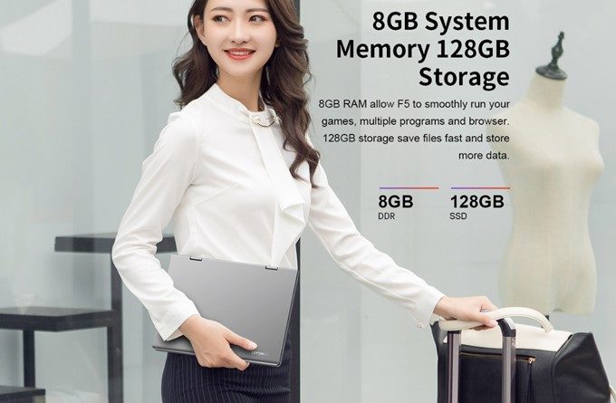 Teclast F5は大容量なメモリ8GBと高速なSSD 128GBを搭載