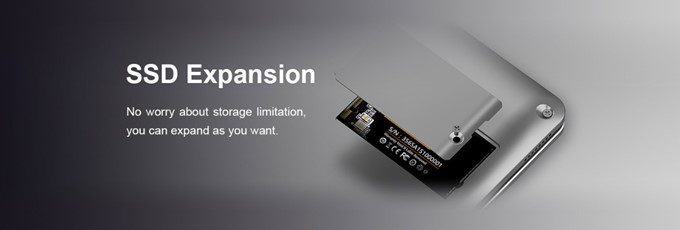 Teclast F5はSSDを簡単に換装可能となっています。