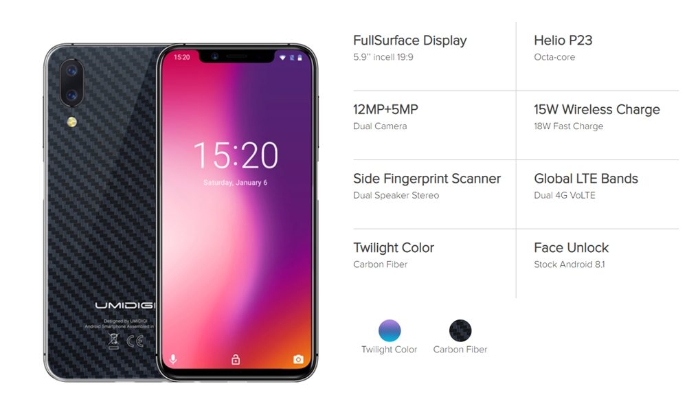 ［UMIDIGI One］と［UMIDIGI One Pro］のスペック