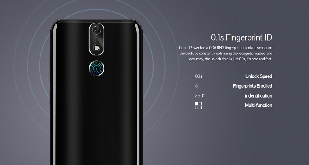 CUBOT POWERは便利な指紋認証を搭載
