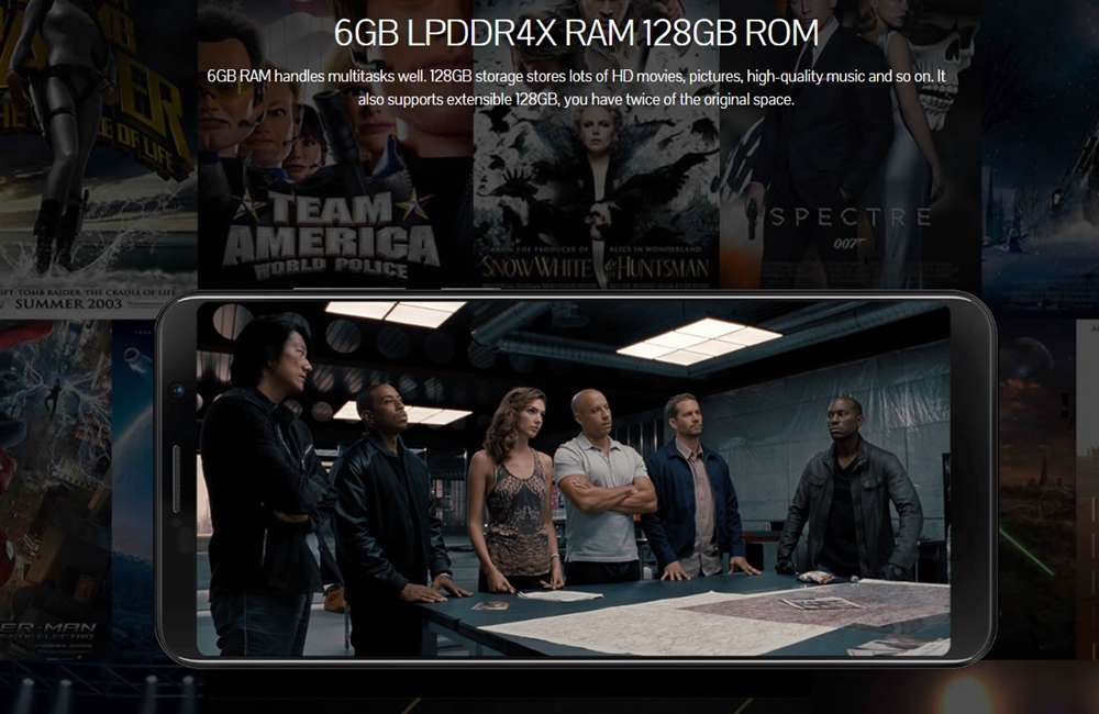 CUBOT POWERはメモリ6GB、ストレージは128GBで大容量です。