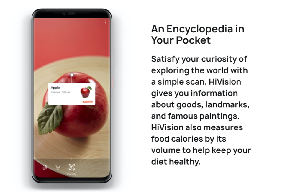 HUAWEI Mate 20 Proは食べ物の大きさまで考慮したカロリー表示にも対応