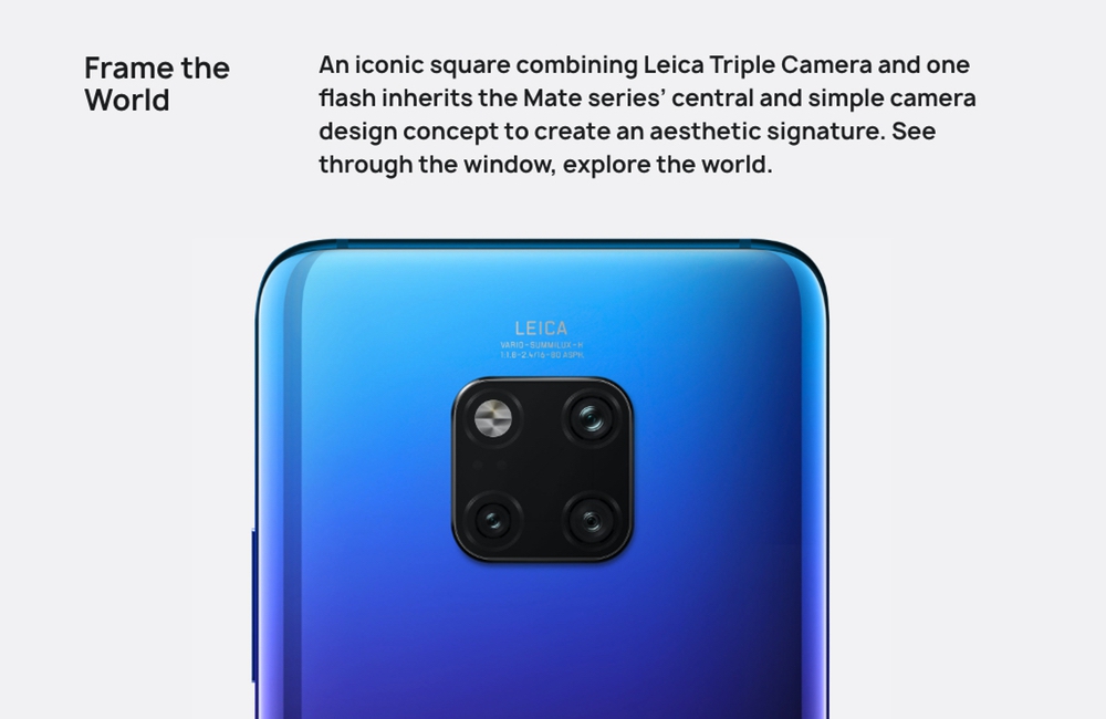 HUAWEI Mate 20 Proのカメラユニットは四角