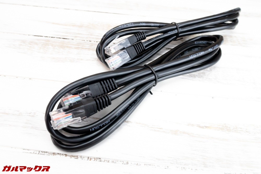 DS918+にはLANケーブルが2本備わっています