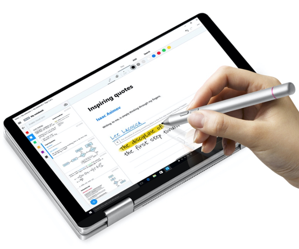 One Netbook One Mix 2はタッチパネル搭載でスタイラスペンの入力にも対応している。