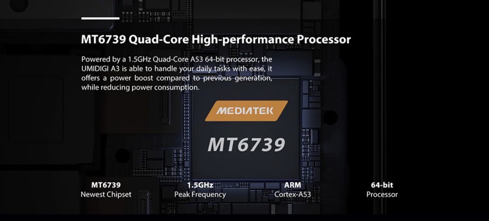 UMIDIGI A3はMT6739を搭載