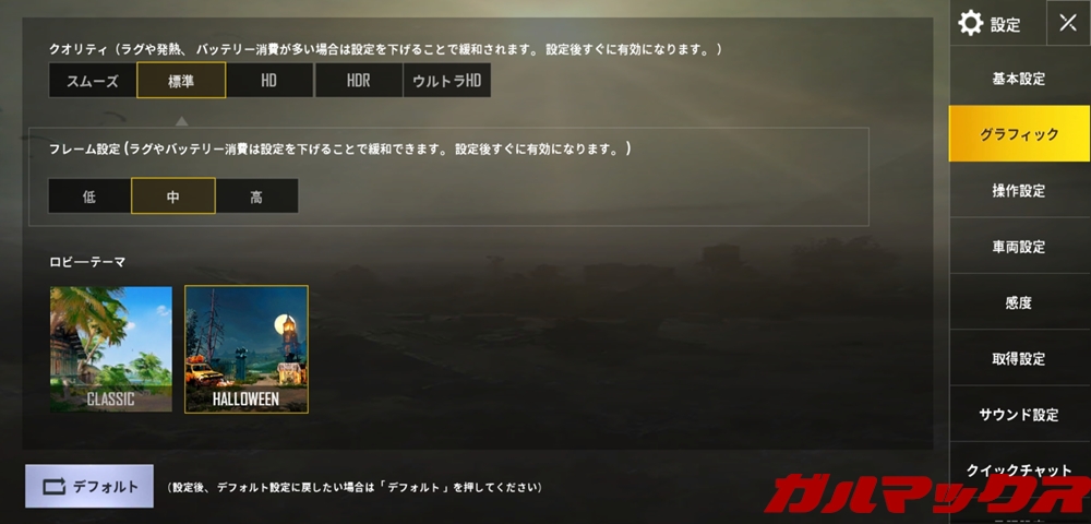 Huawei Mate 20 liteの標準設定では標準+中設定です。