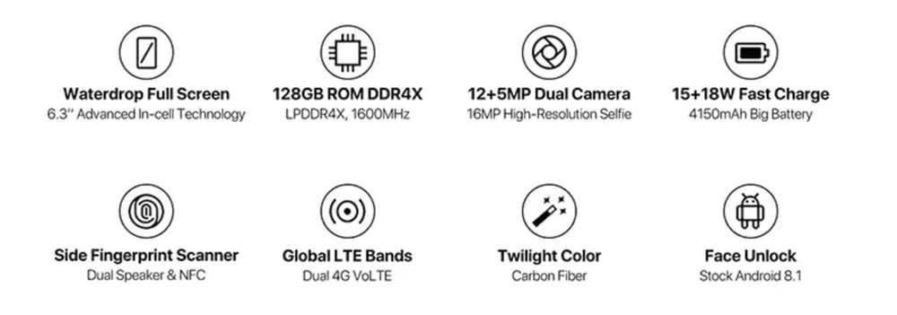 UMIDIGI One Maxのスペック。