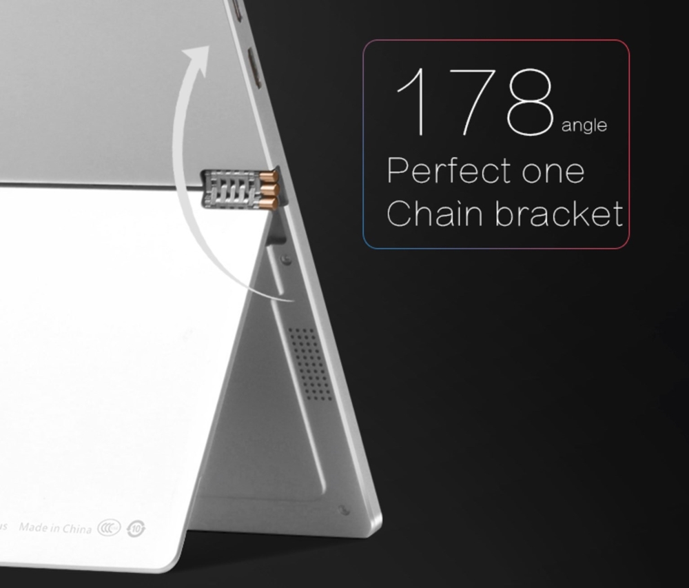 VOYO VBook i7 Plusは柔軟に可動するキックスタンドを搭載しています。