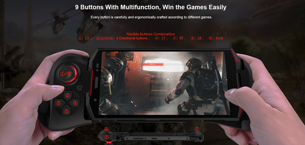 DOOGEE S70は専用のゲームパッドを利用可能です。