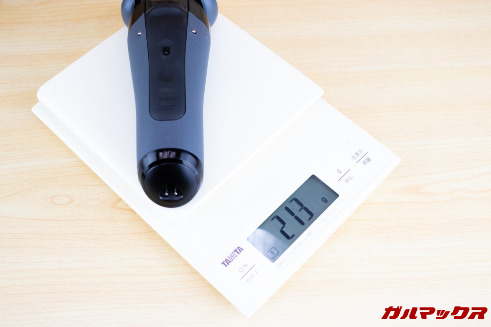 BRAUN Series 9（9250cc-P）の重量は213gでした。