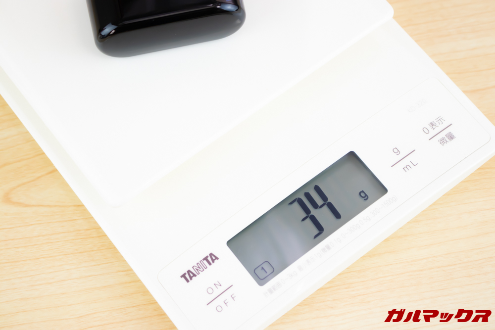 Fozento FT16のケース重量は34gでこちらも軽量です。