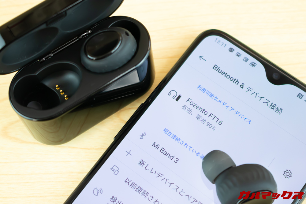 Fozento FT16のペアリングは片方のイヤホンをまず接続します。